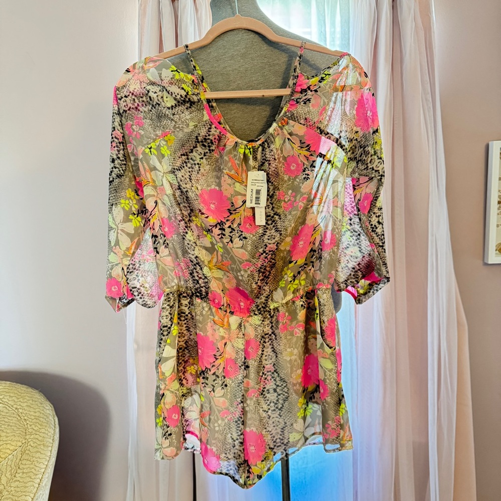 Aqua size Med Romper with side pockets